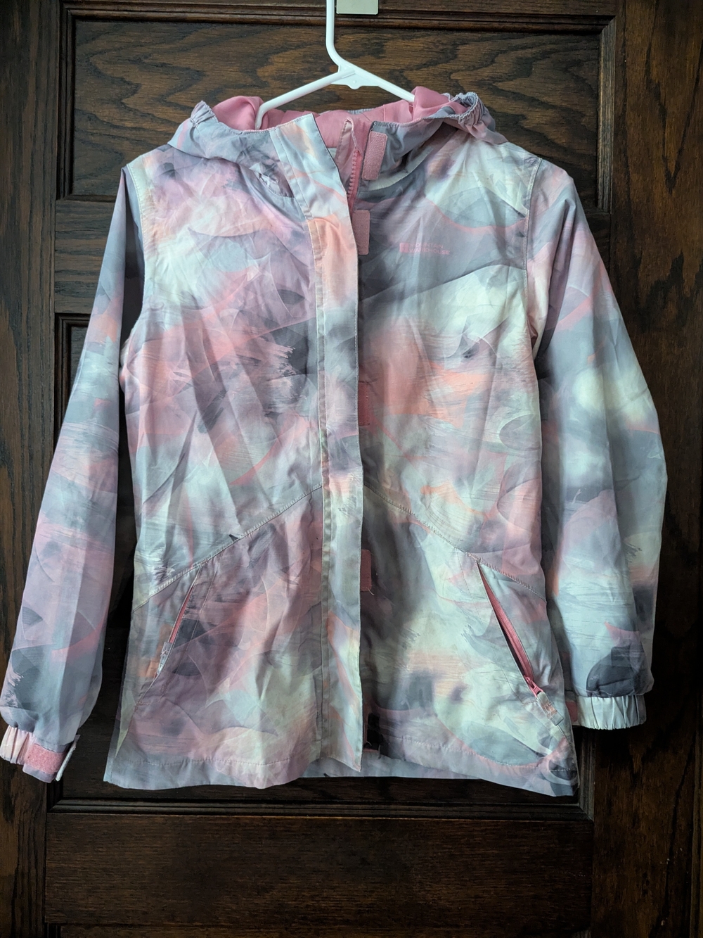 Waterproof 2in1 Coat w/ Fleece Layer Jacket Pastel Pink, Lilac & Gray - 10/12yr